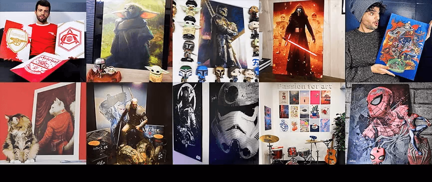 Inspiration: metalplakater hængt op i hjemmet